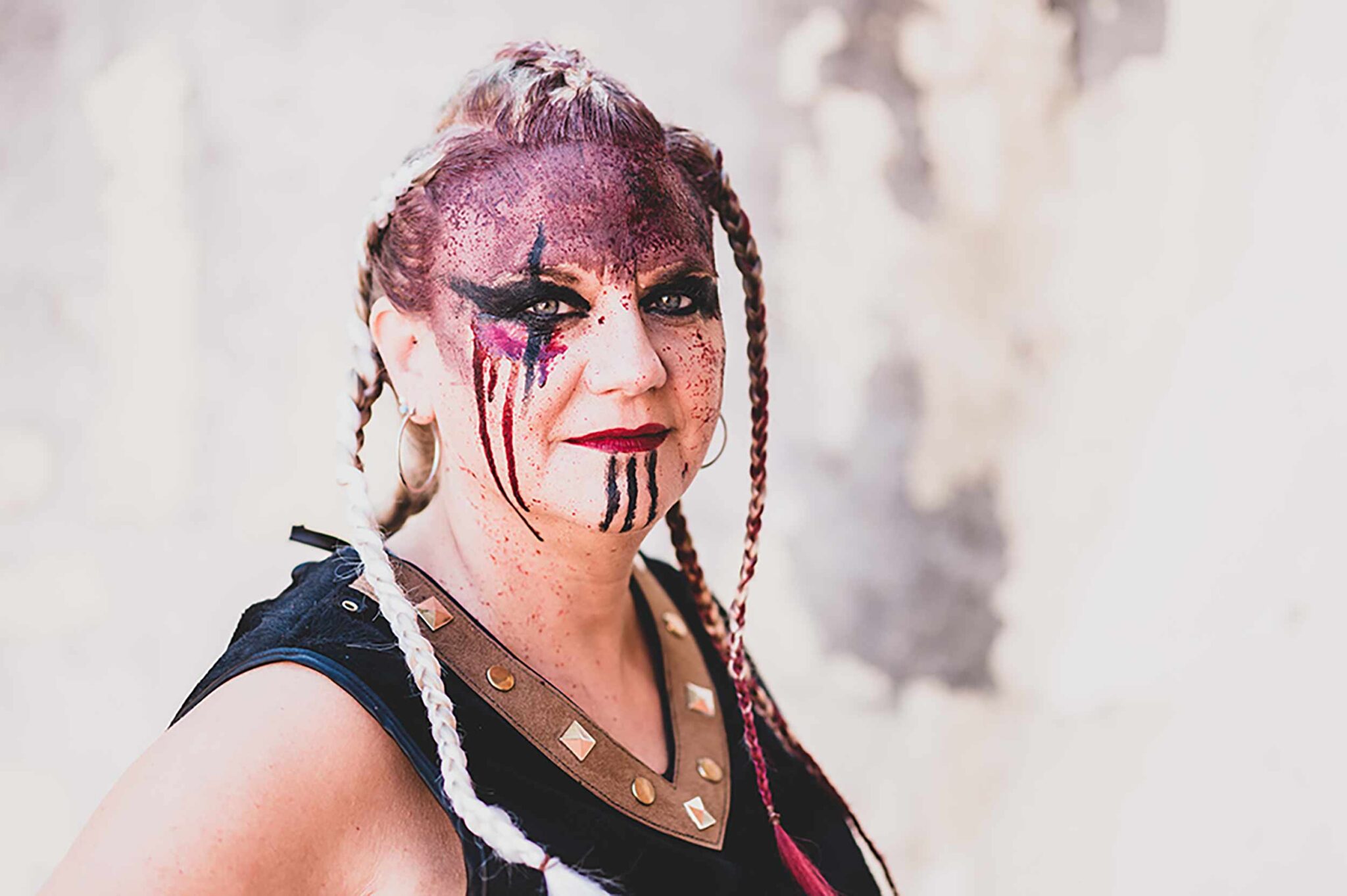 moros i cristians en albaida maquillage preparació