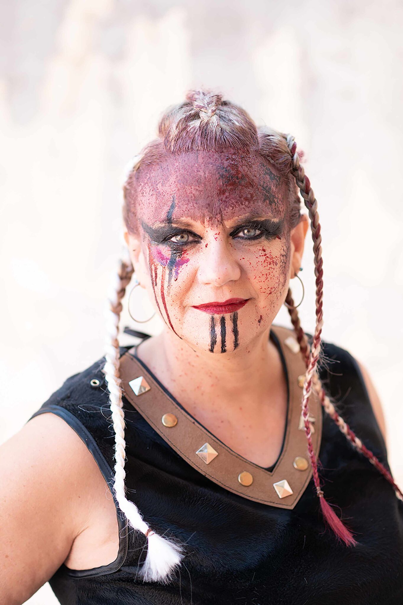 moros i cristians en albaida maquillage preparació