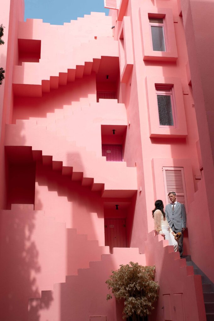 pareja preboda en calpe muralla roja